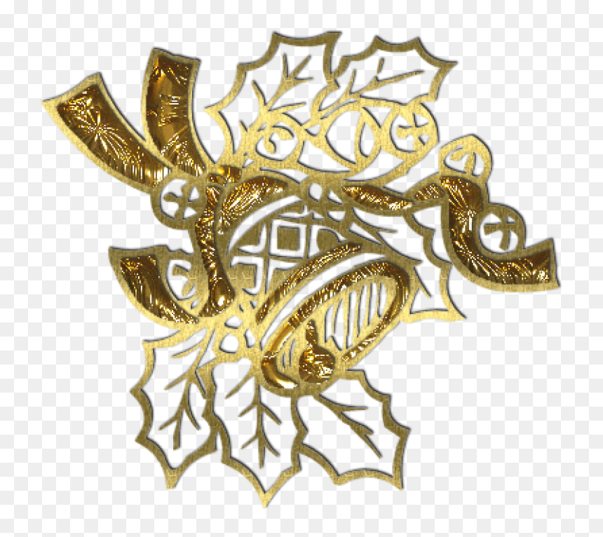 Gold Christmas Bells Clipart, HD Png Download - hanging bells png
