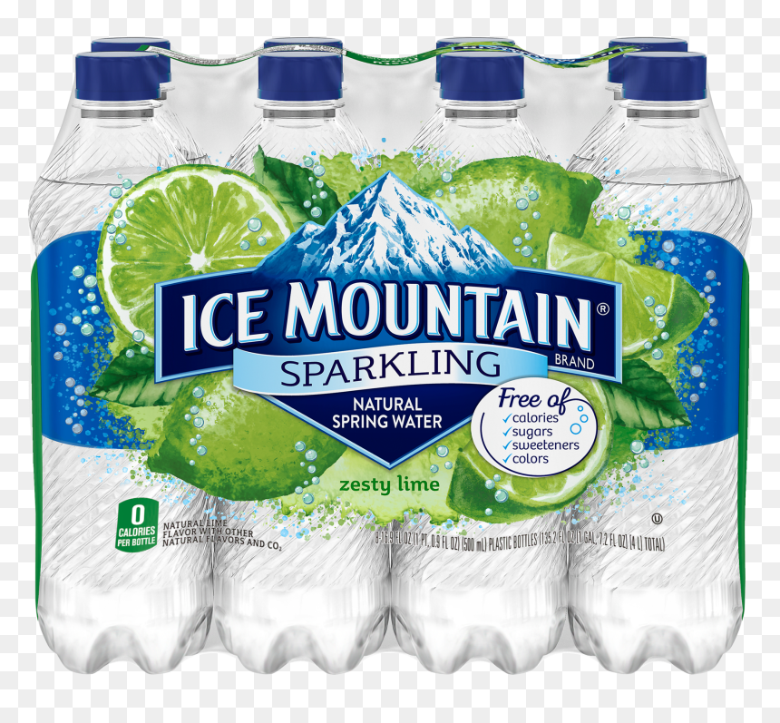 Ice Mountain Sparkling Water Lemon Lime, HD Png Download - ice mountain png