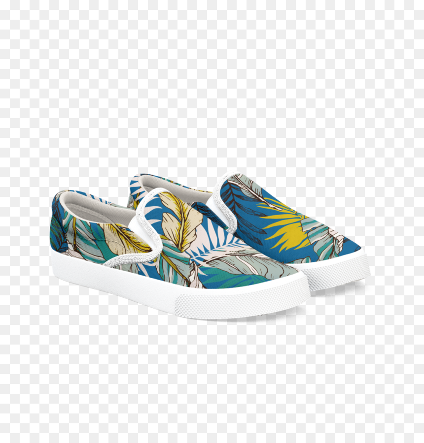 Slip Beach Leaves And Flower Sneakers Designs, HD Png Download - banana tree images png