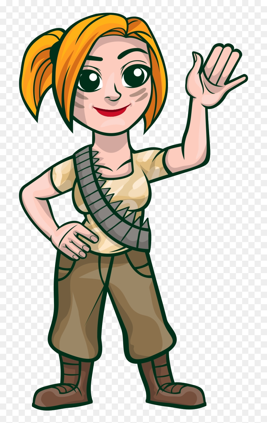 Female Soldier Clipart, HD Png Download - girl hand png