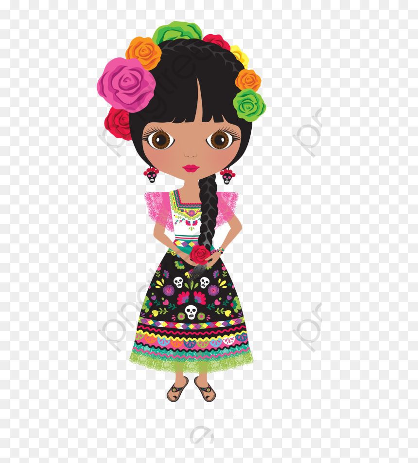 Mexican Girl Clipart, HD Png Download - girl hand png