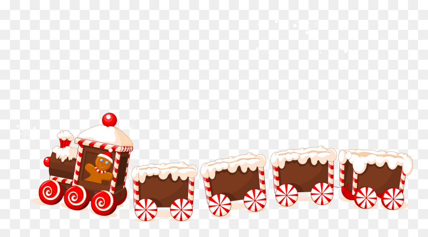 Cute Merry Christmas Clip Art, HD Png Download - train png image