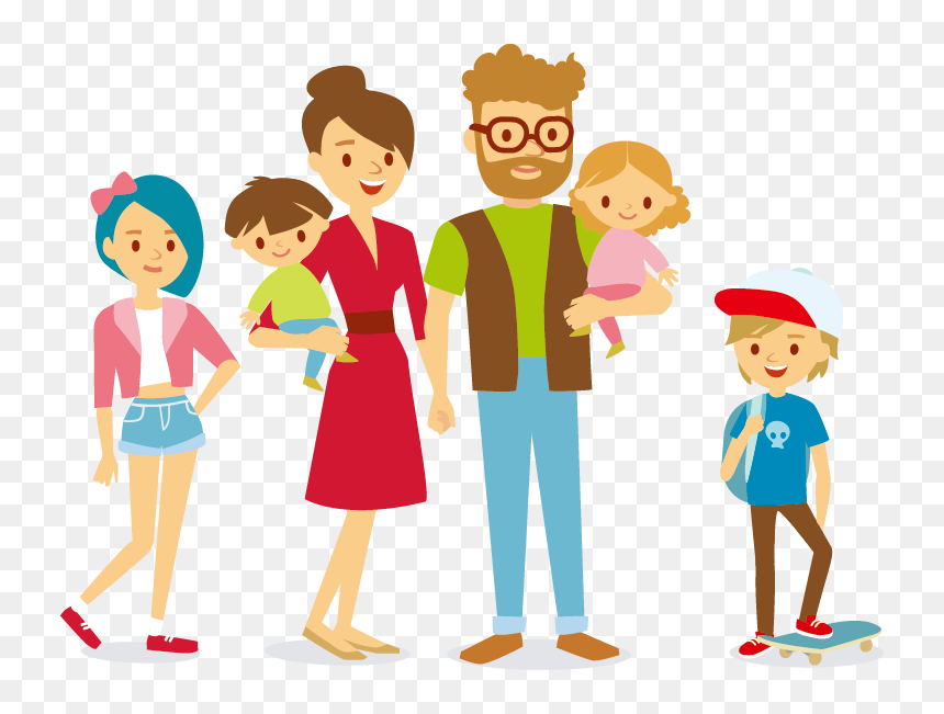 Happy Family Cartoon Png, Transparent Png - photographer clipart png