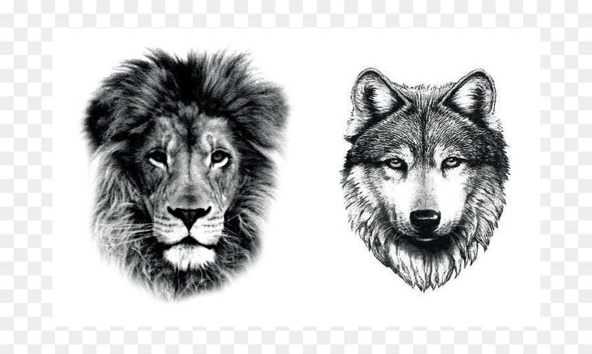 Small Wolf Head Tattoo, HD Png Download - lion tattoo png