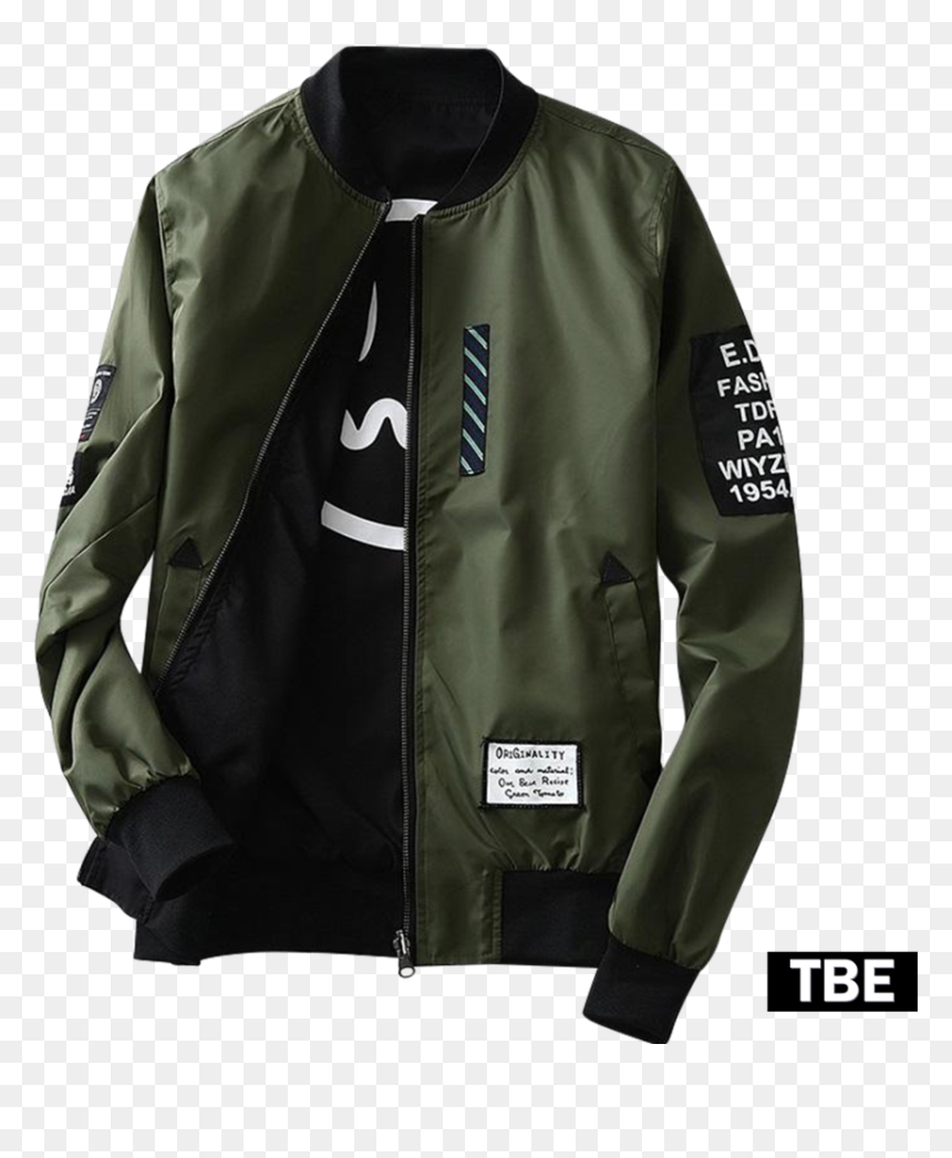 Bomber Jackets Men With Patches, HD Png Download - bomber jacket template png