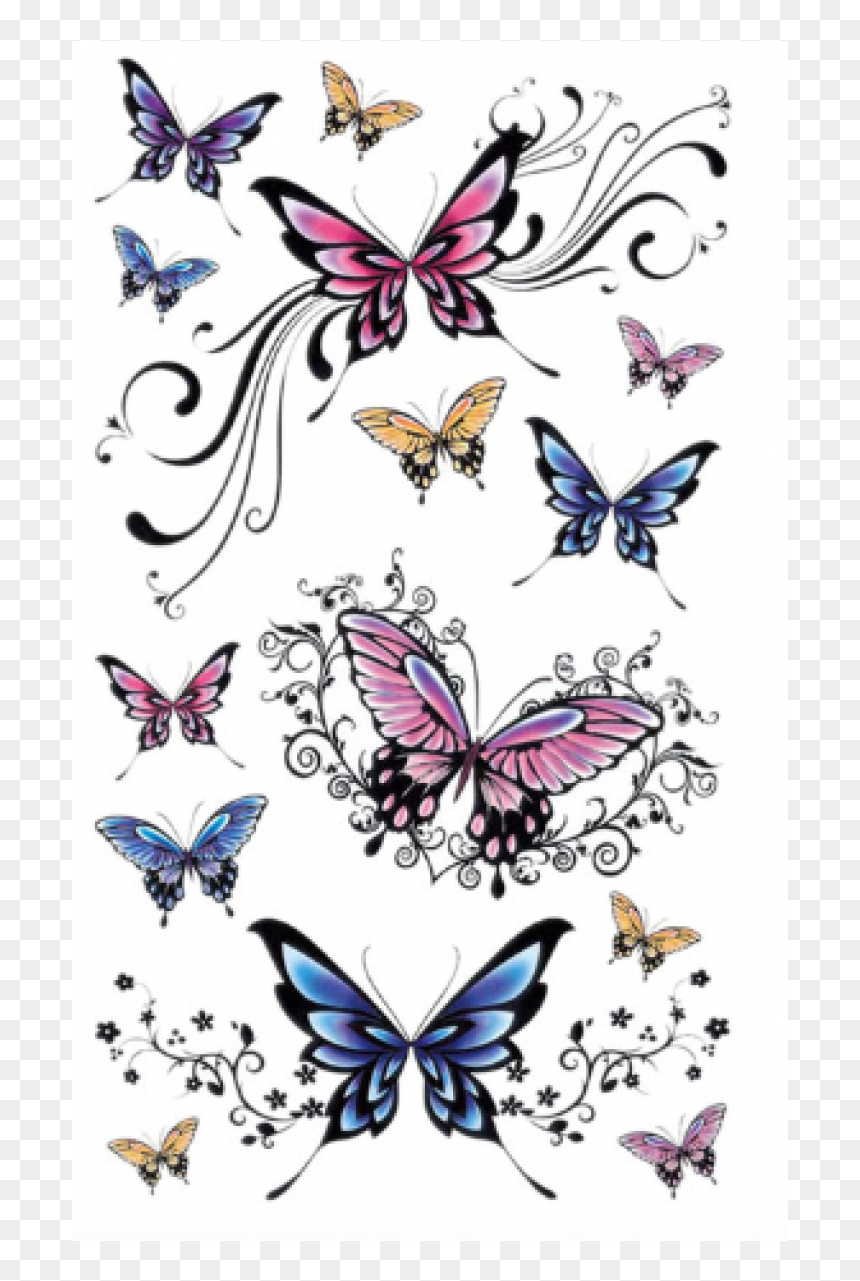 Tattoo Sticker For Girls, HD Png Download - borboletas png