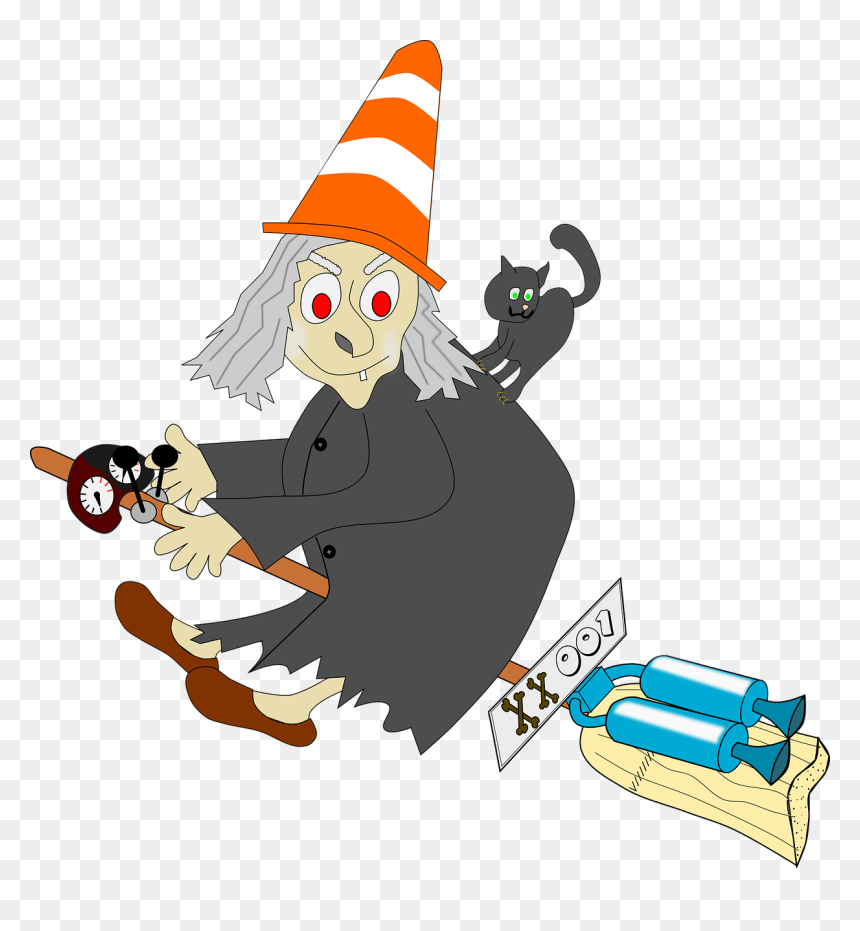 Witch, Baba, On A Broomstick, HD Png Download - broomstick png