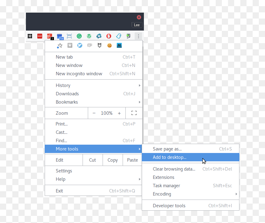 Creating Desktop App From Website With Chrome - Cast To Device Shortcut Desktop, HD Png Download - keyboard icon png
