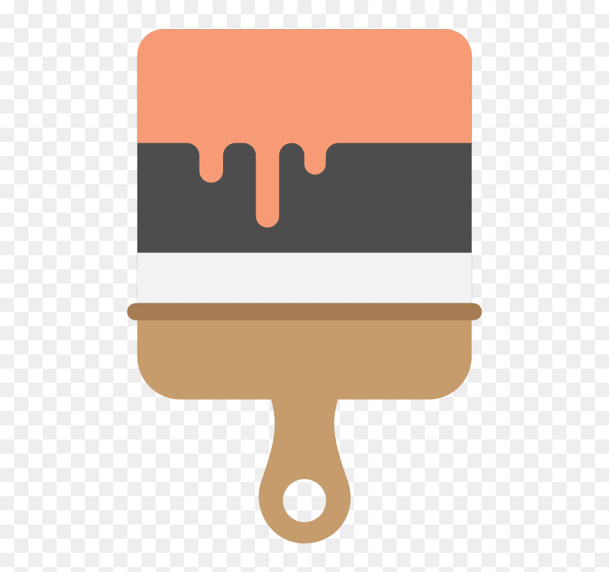 Paint Brush Flat Icon Vector - Flat Paint Brush Vector Png, Transparent Png - paint icon png