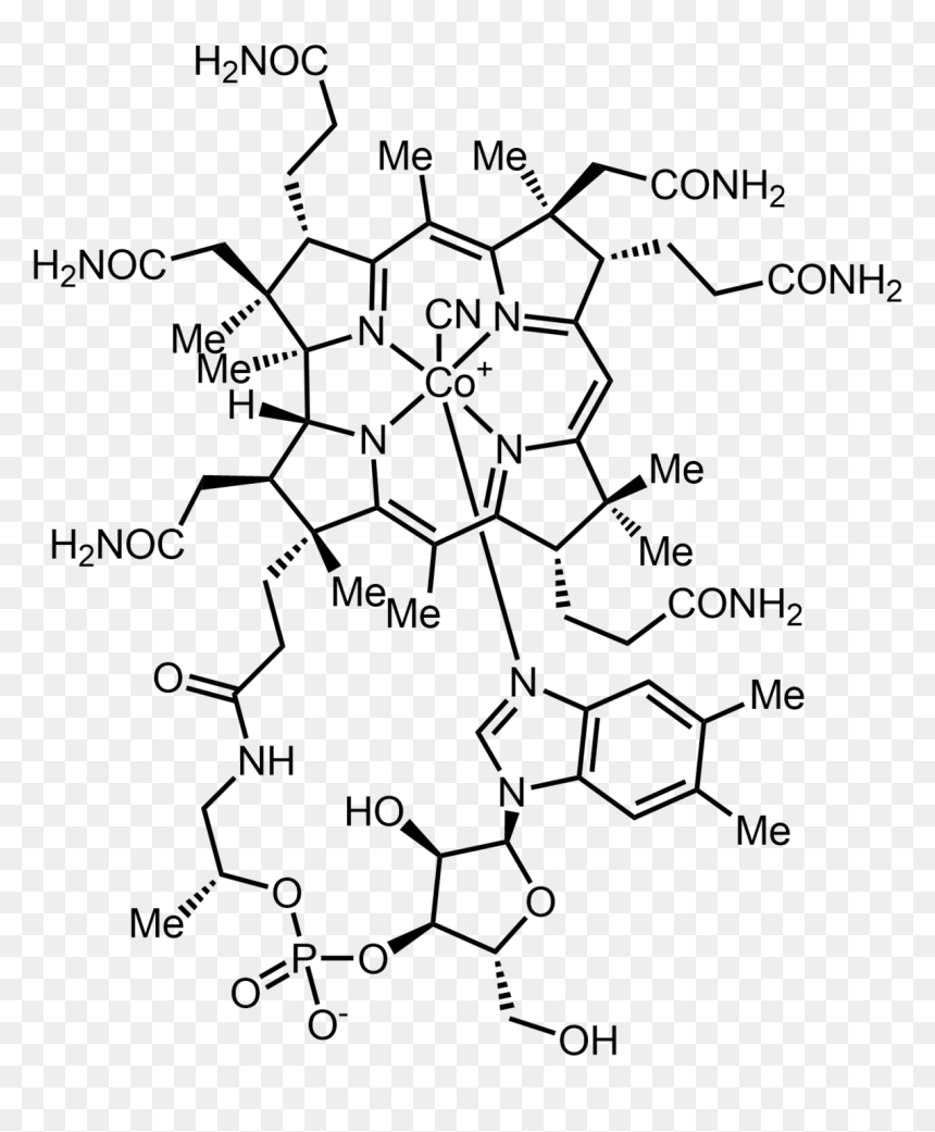 Vitamin B12 Cyanocobalamin Structure, HD Png Download - no image available png