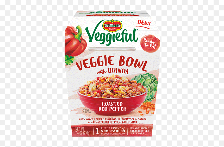 Veggie Bowl Roasted Red Pepper - Del Monte Veggieful Veggie Bowl, HD Png Download - no image available png