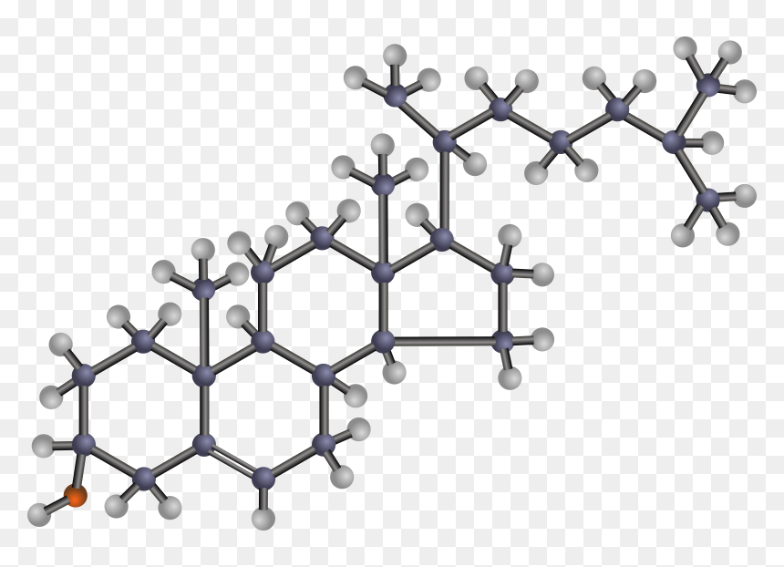 Cholesterol Clip Arts - Cholesterol Structure Ball And Stick, HD Png Download - broken chain link fence png