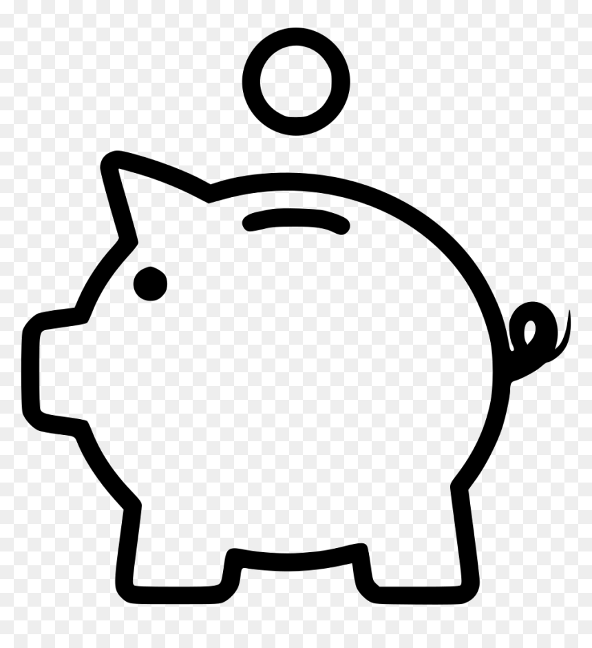 Piggy Bank Coin - Simple Piggy Bank Drawing, HD Png Download - piggy bank icon png