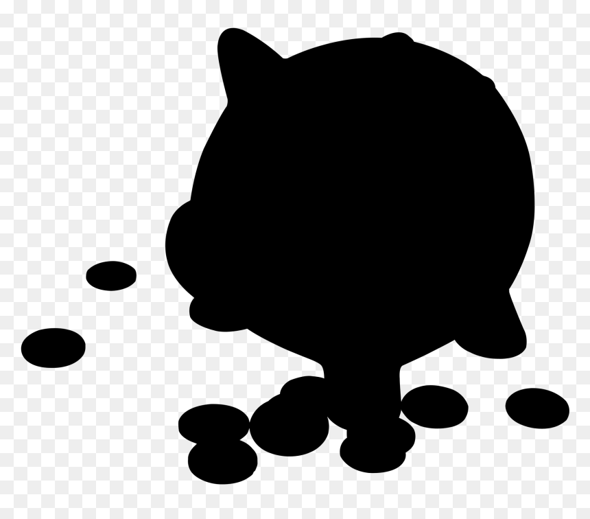 Piggy Bank Silhouette - Illustration, HD Png Download - piggy bank icon png