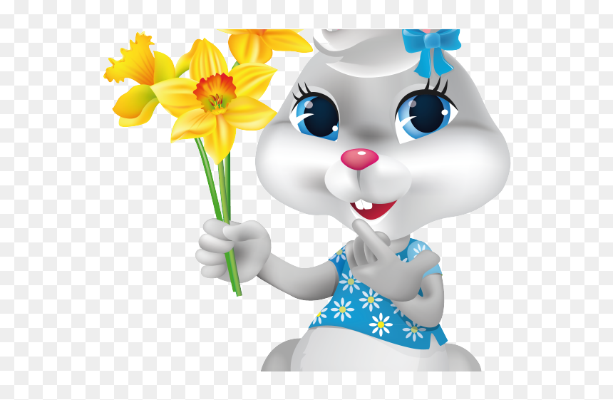 Bunny Clipart On Transparent Background, HD Png Download - easter bunny png