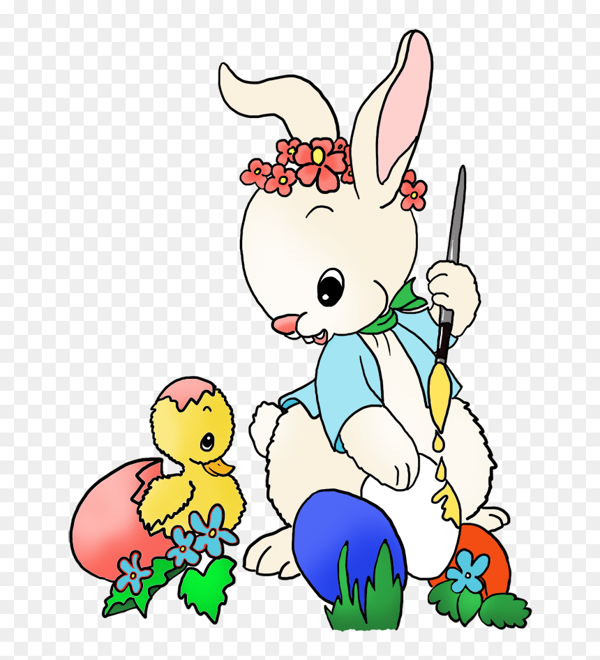 Easter Rabbit And Chicken, HD Png Download - easter bunny png