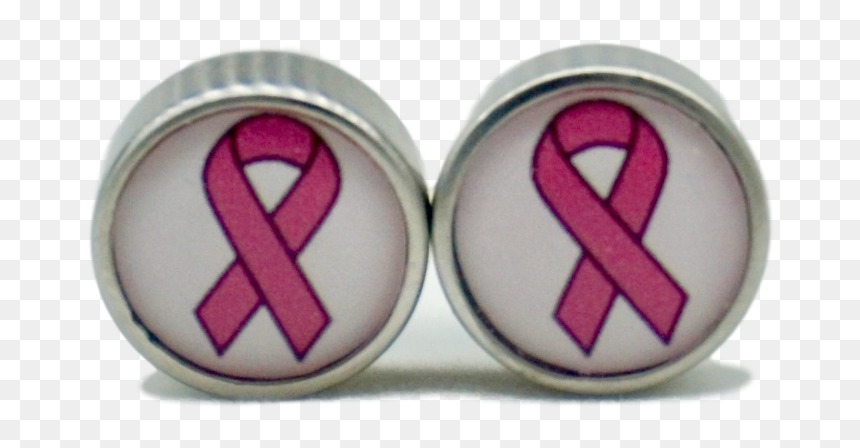 Earrings, HD Png Download - breast cancer ribbon png