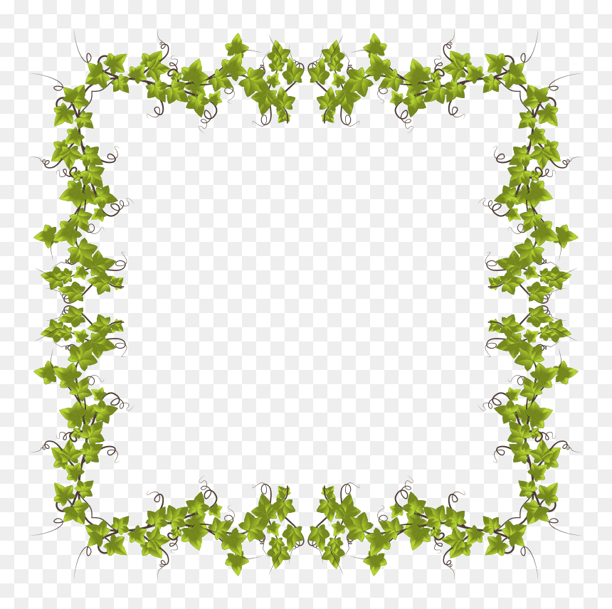 Text Border Flower, HD Png Download - ivy png