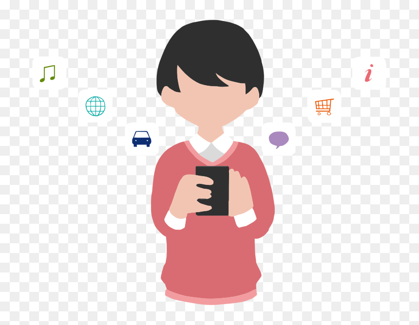 Man Using Medium Image - Using Smartphone Icon Png, Transparent Png - smartphone clipart png
