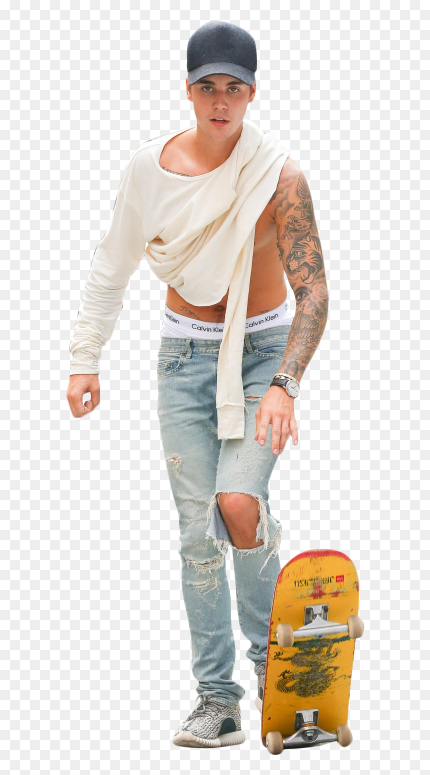 Justin Bieber Skateboarding - Justin Bieber On Skateboard Png, Transparent Png - justin bieber head png