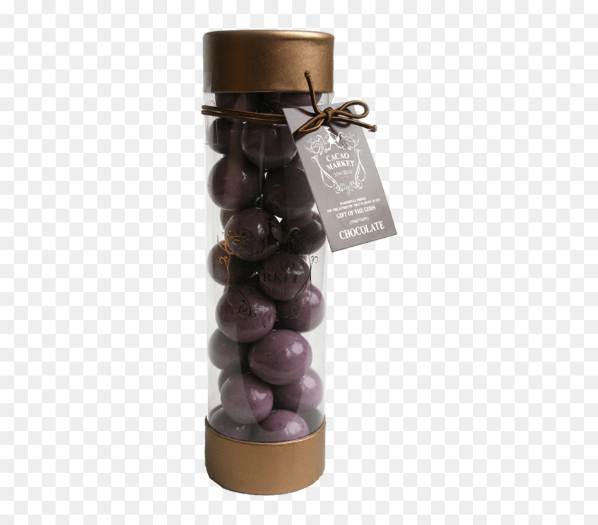 Cacao Market Chocolate Blueberries Cylinder - Chocolate Ball In Bottle, HD Png Download - cacao png