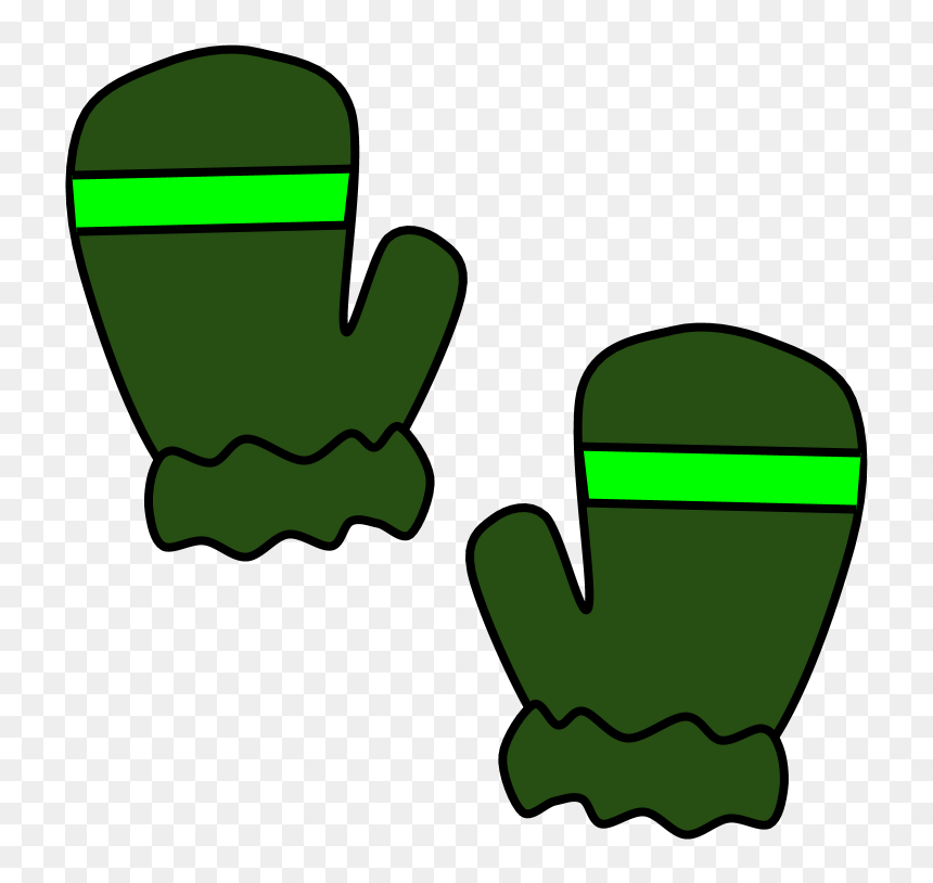 Mittens, Fur Cuff, Stripe, Green - Brown Mittens Clipart, HD Png Download - mittens png