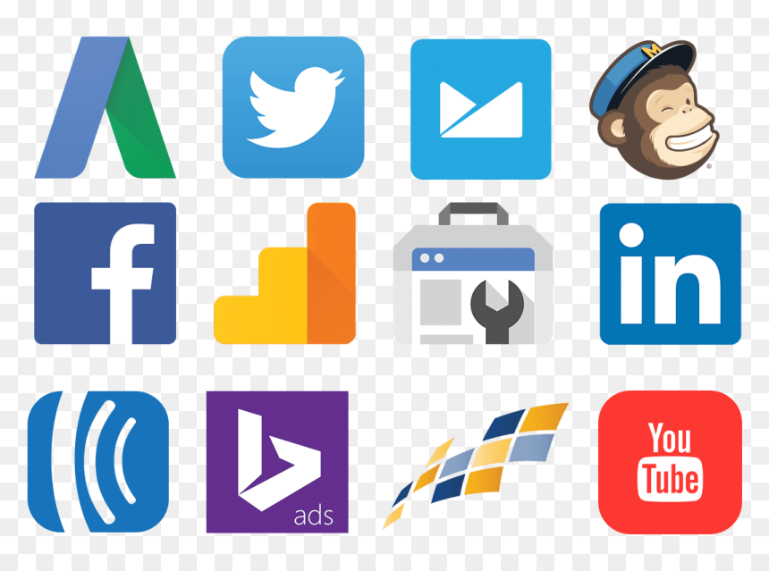 Hubspot Marketing Free - Social Media Icon Row, HD Png Download - youtube logo black png