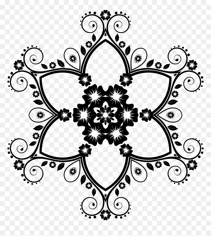 Flower Frame Extrapolated 26 Clip Arts - Floral Design, HD Png Download - flowers vintage vector png