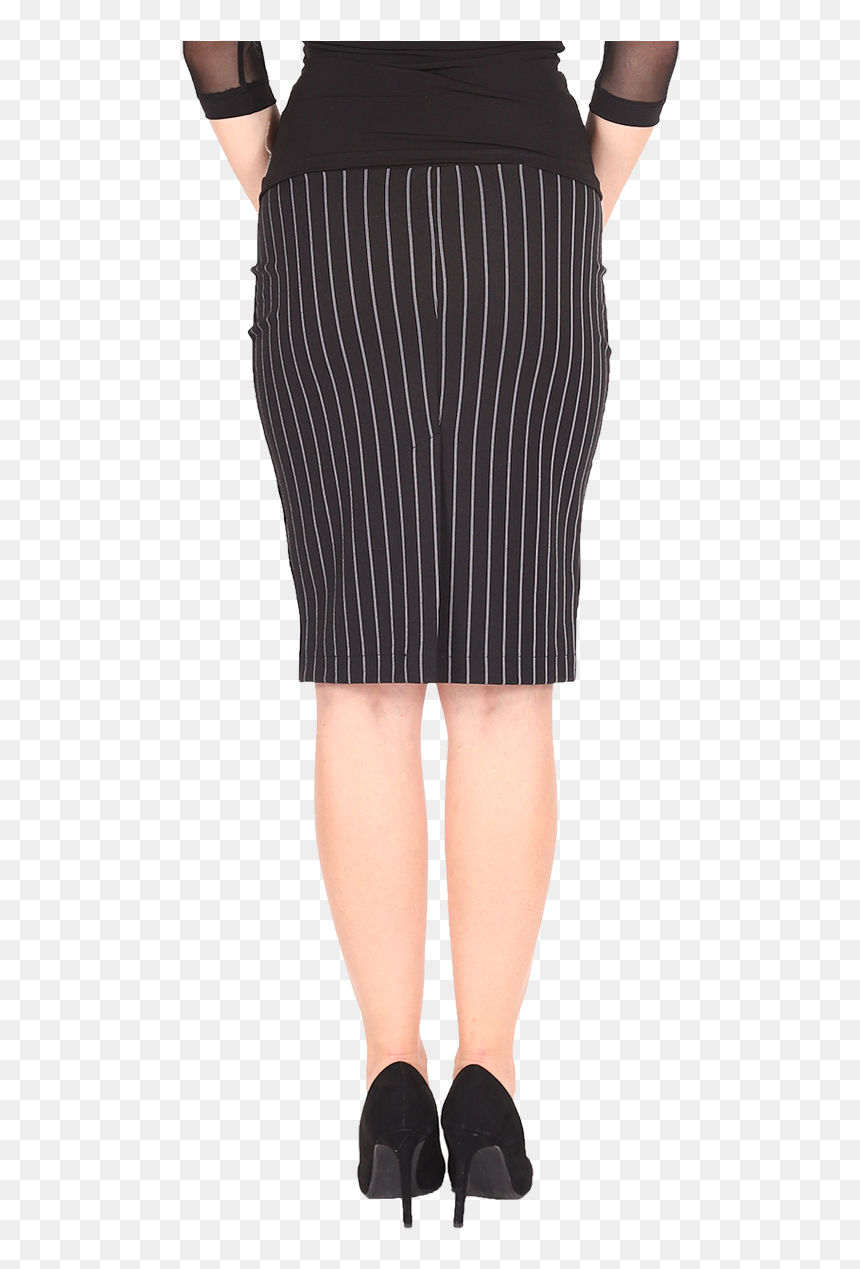 Black Pencil Skirt With Striped Back - Pencil Skirt, HD Png Download - black pencil png