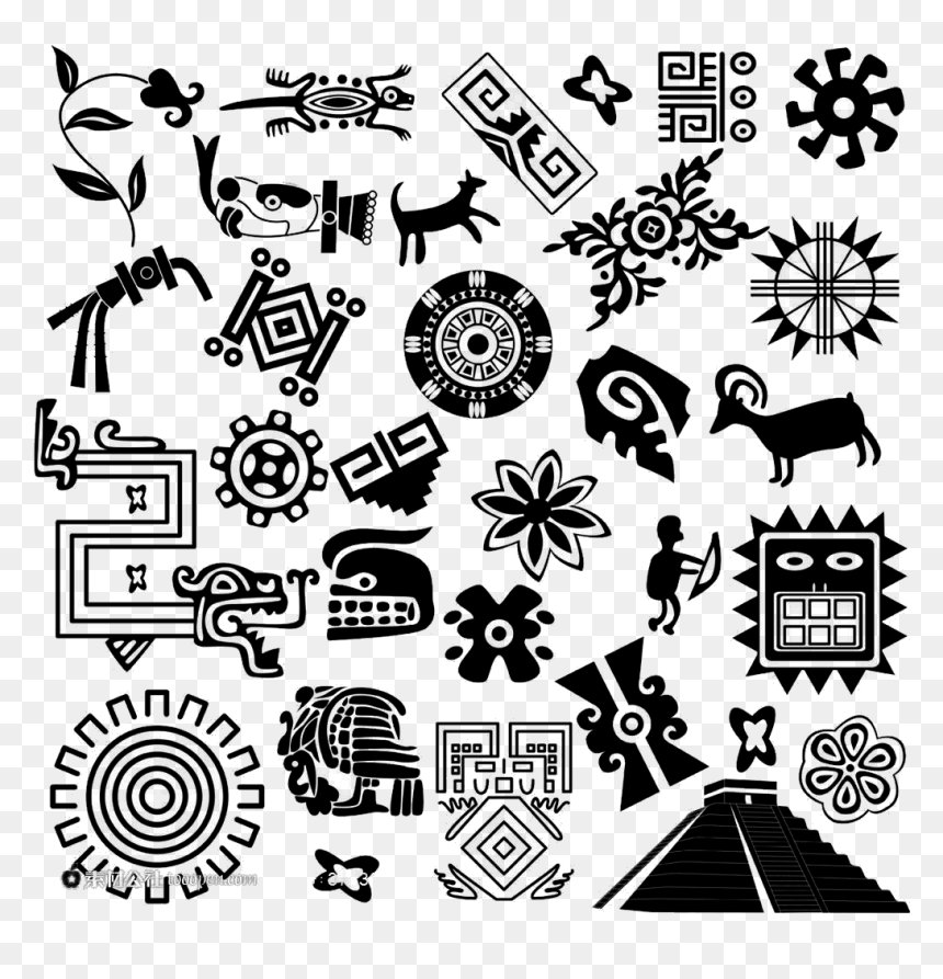 Maya Mesoamerican Script Egypt Aztec Civilization Totem - Ancient Egypt Designs Patterns, HD Png Download - maya icon png
