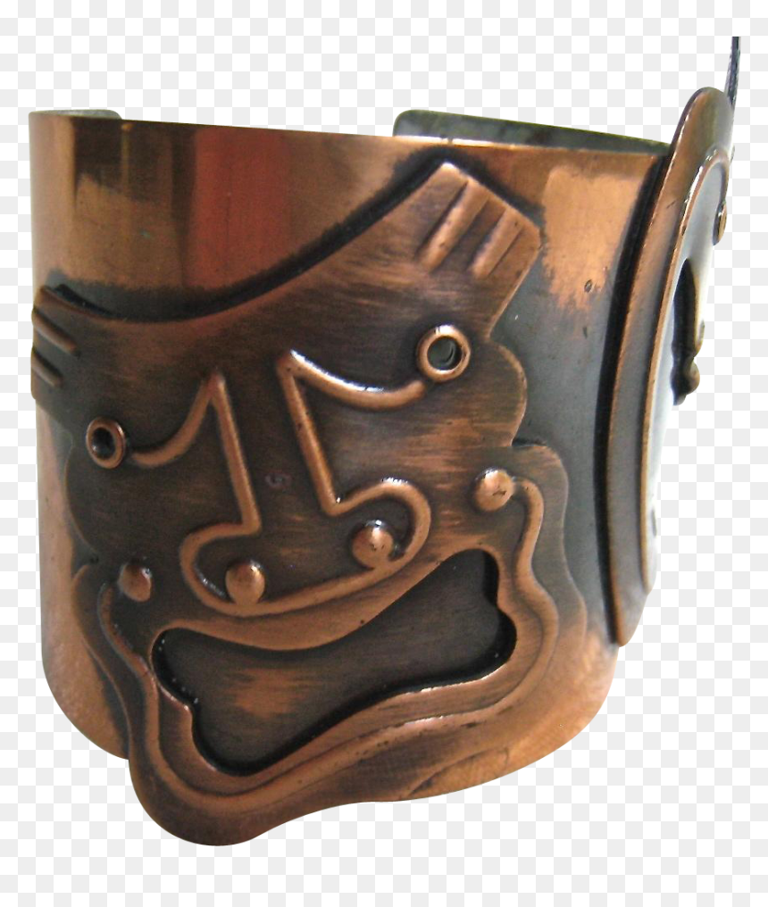 Rebajes Comedy Tragedy Mask Copper Cuff Bracelet - Artifact, HD Png Download - comedy tragedy masks png