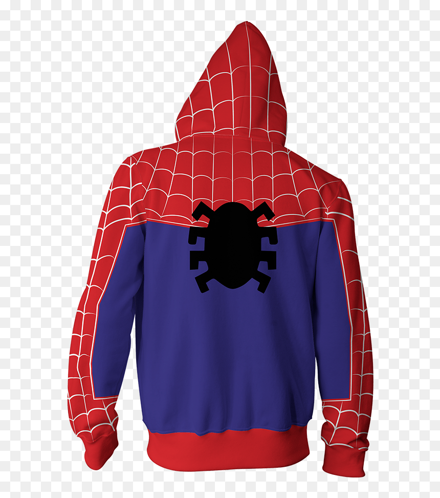 Into The Spider Verse Peter Parker Cosplay Zip Up Hoodie - Hoodie, HD Png Download - peter parker png