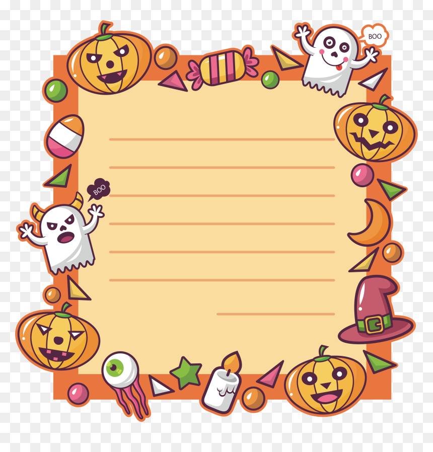 Pumpkin Border Clipart, HD Png Download - skull border png