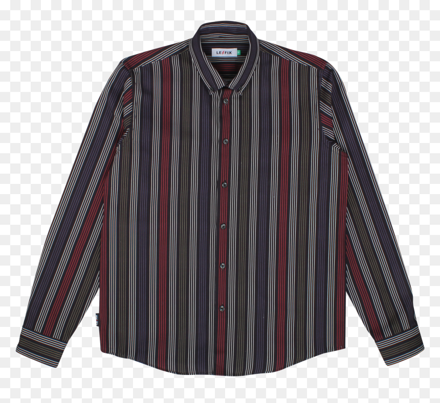 Le Fix Vertical Stripe Shirt Black - L Agence Chain Print, HD Png Download - black stripe png