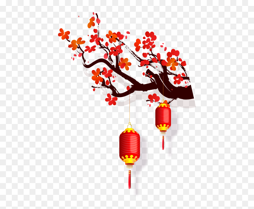 Yi Ci Lantern Plum - Chinese New Year Png, Transparent Png - red tree png