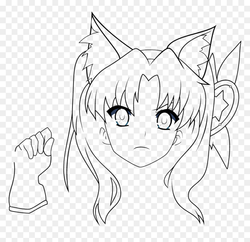 Transparent Rin Tohsaka Png - Line Art, Png Download - rin tohsaka png
