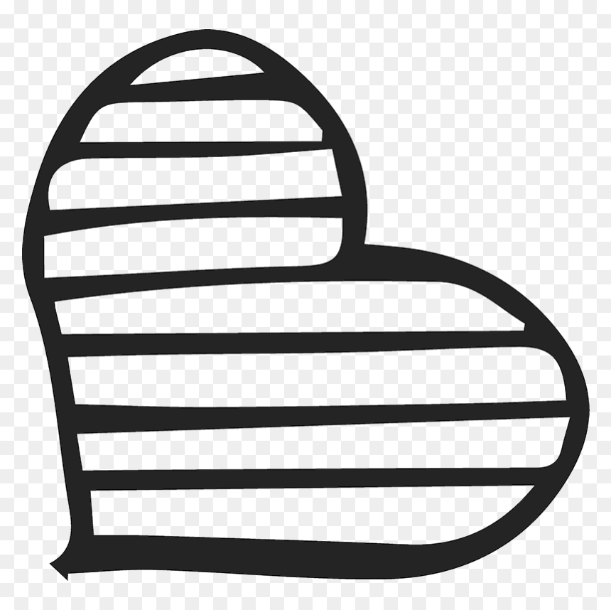 Transparent Distressed Heart Clipart - Black And White Striped Heart, HD Png Download - black stripe png