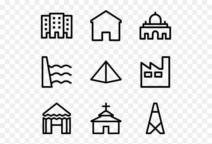 Outline Icon Packs - Technology Icon, HD Png Download - black building icon png