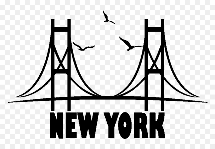 Stickers Muraux New York - New York Bridge Logo, HD Png Download - bridge vector png