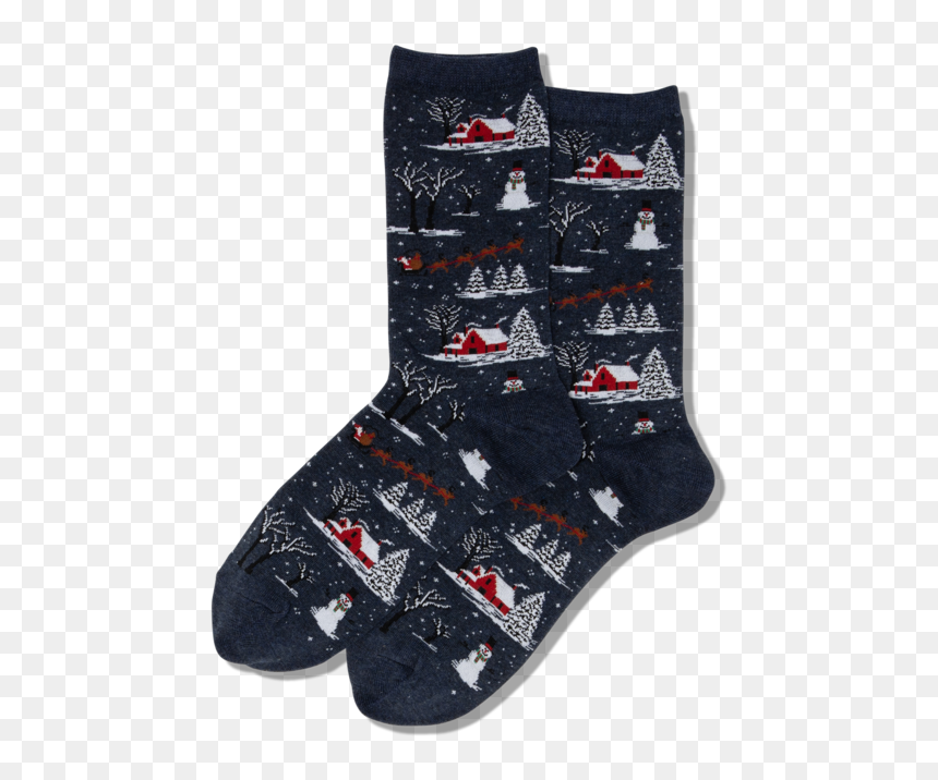 Women"s Christmas Scene Crew Socks"
 Class="slick Lazy - Sock, HD Png Download - christmas pattern png