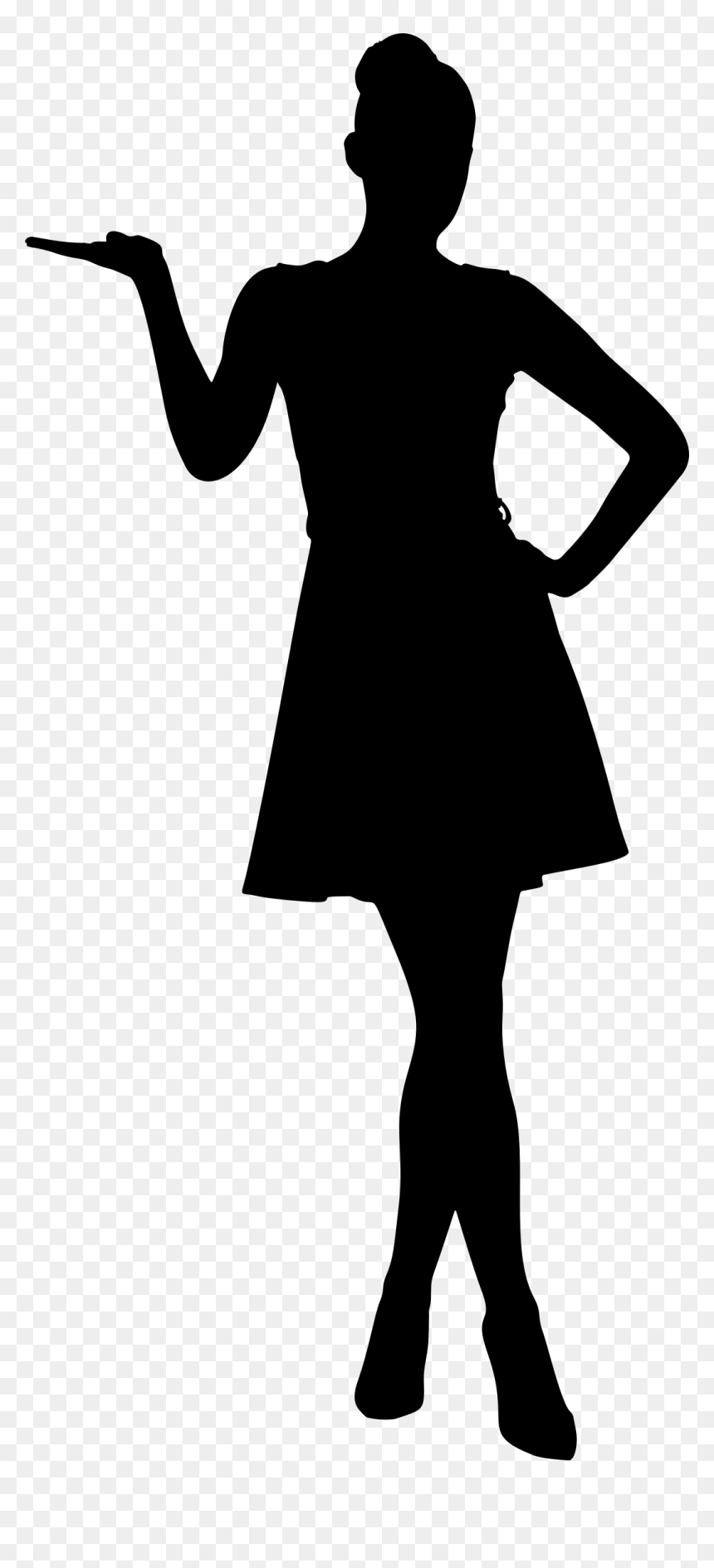Woman With Hand On - Woman Hand On Hip Silhouette, HD Png Download - woman standing silhouette png