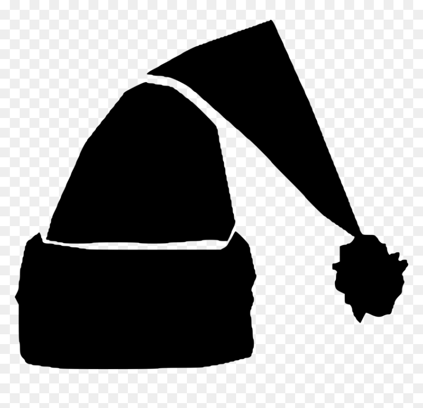 Photography - Santa Hat Clipart Black, HD Png Download - santa silhouette png