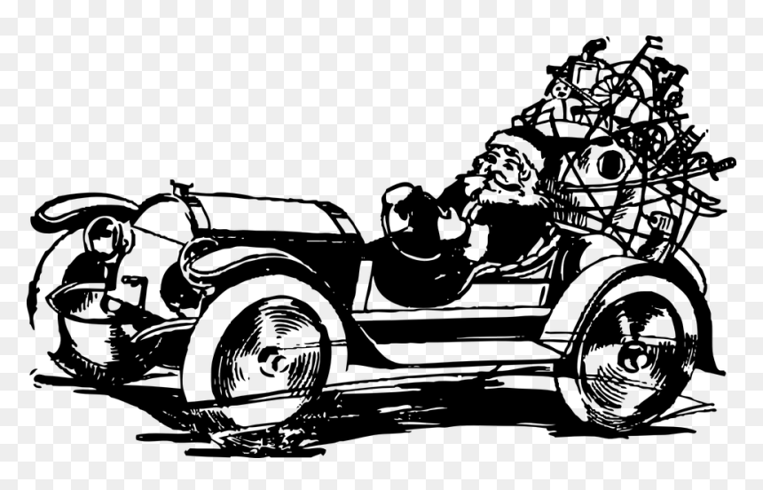 Santa Claus Car Clipart Clip Arts - Santa Claus With Car Png, Transparent Png - santa silhouette png
