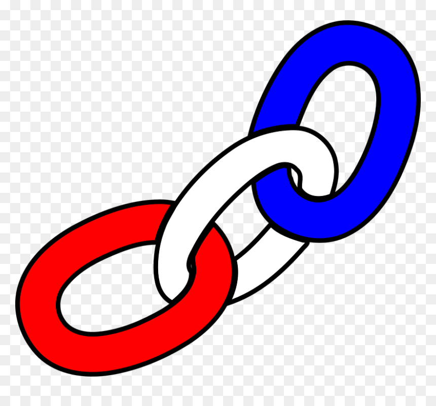 Links, Chain, Red, White, Blue, Metal, Industry, Steel - Links Clipart, HD Png Download - chain clipart png
