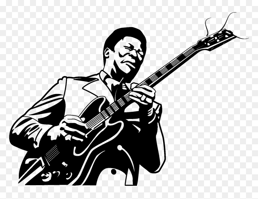 Download Musician Blues Drawing - Bb King Png, Transparent Png - band silhouette png