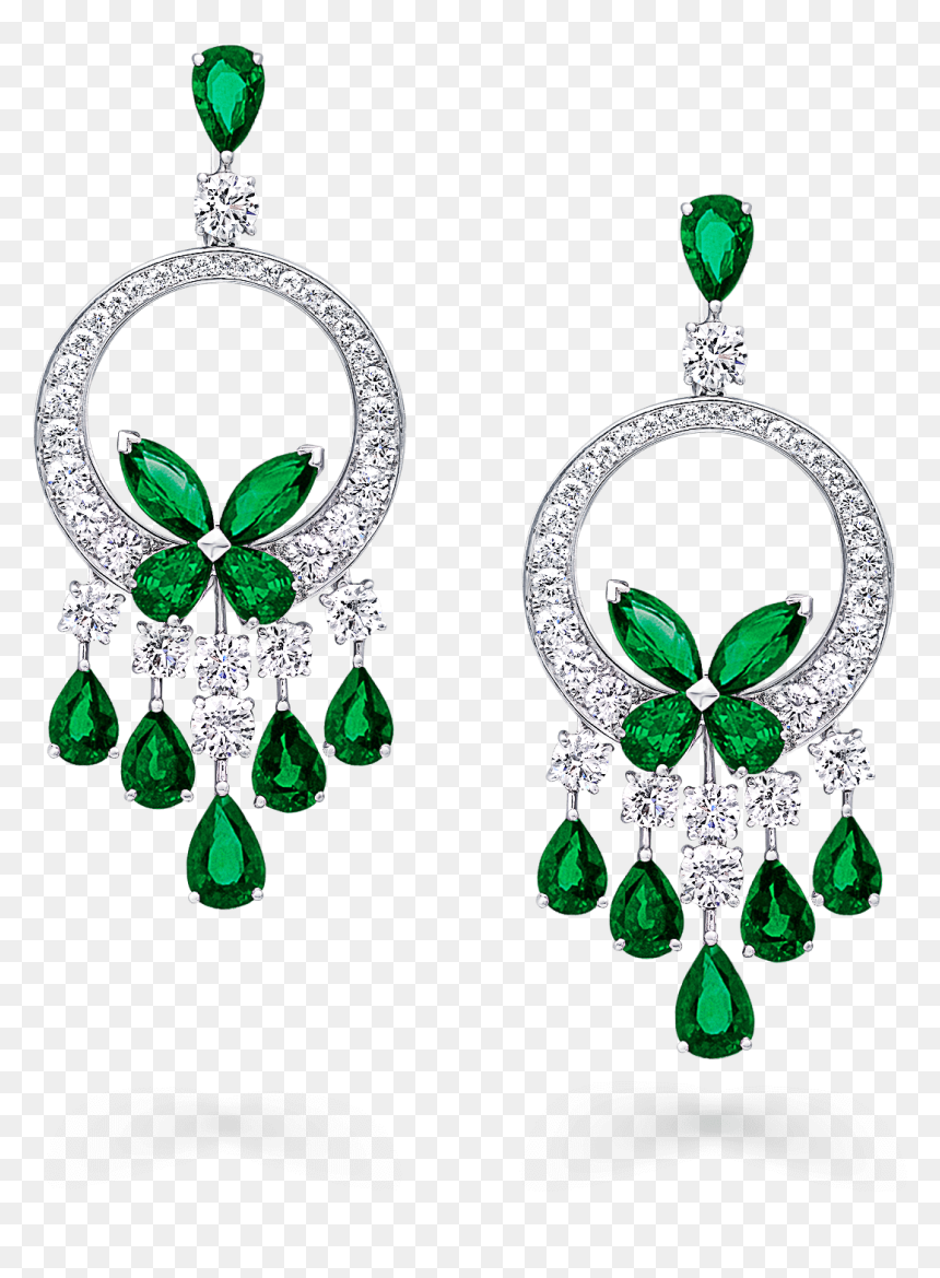 Classic Graff Emerald And Diamond Butterfly Chandelier, HD Png Download - chandelier silhouette png