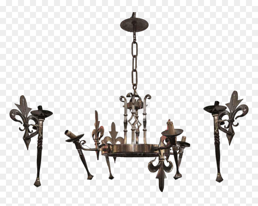 Clip Art French Torchere Fleur De - Chandelier, HD Png Download - chandelier silhouette png