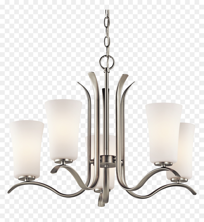 Kichler 5 Light Chandelier Brushed Nickel, HD Png Download - chandelier silhouette png