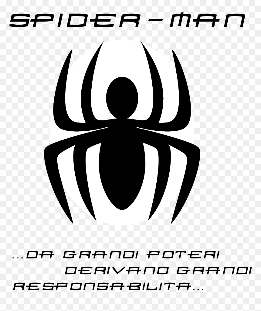 Spider Man Logo Black And White, HD Png Download - spiderman symbol png