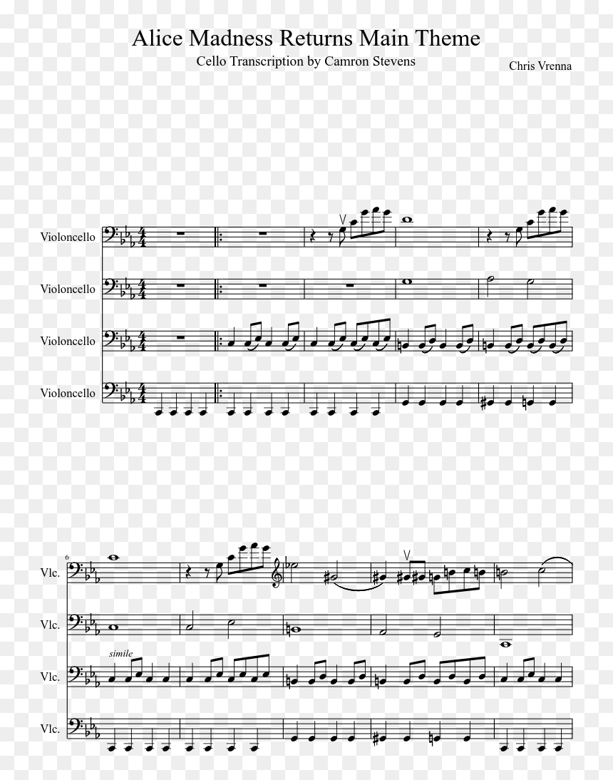Alice Madness Returns Main Theme Piano Sheets, HD Png Download - alice madness returns png